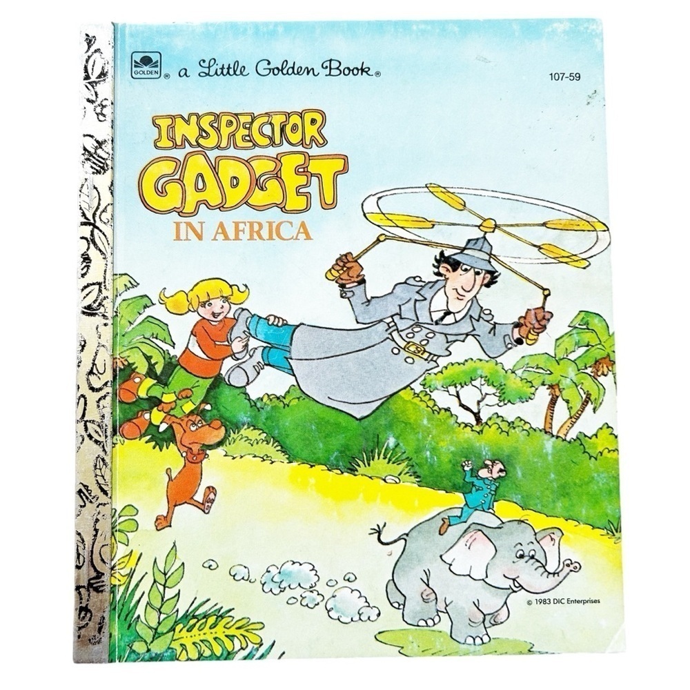 Vintage Little Golden Book Inspector Gadget in Africa 1984 Penny Brain Quimby